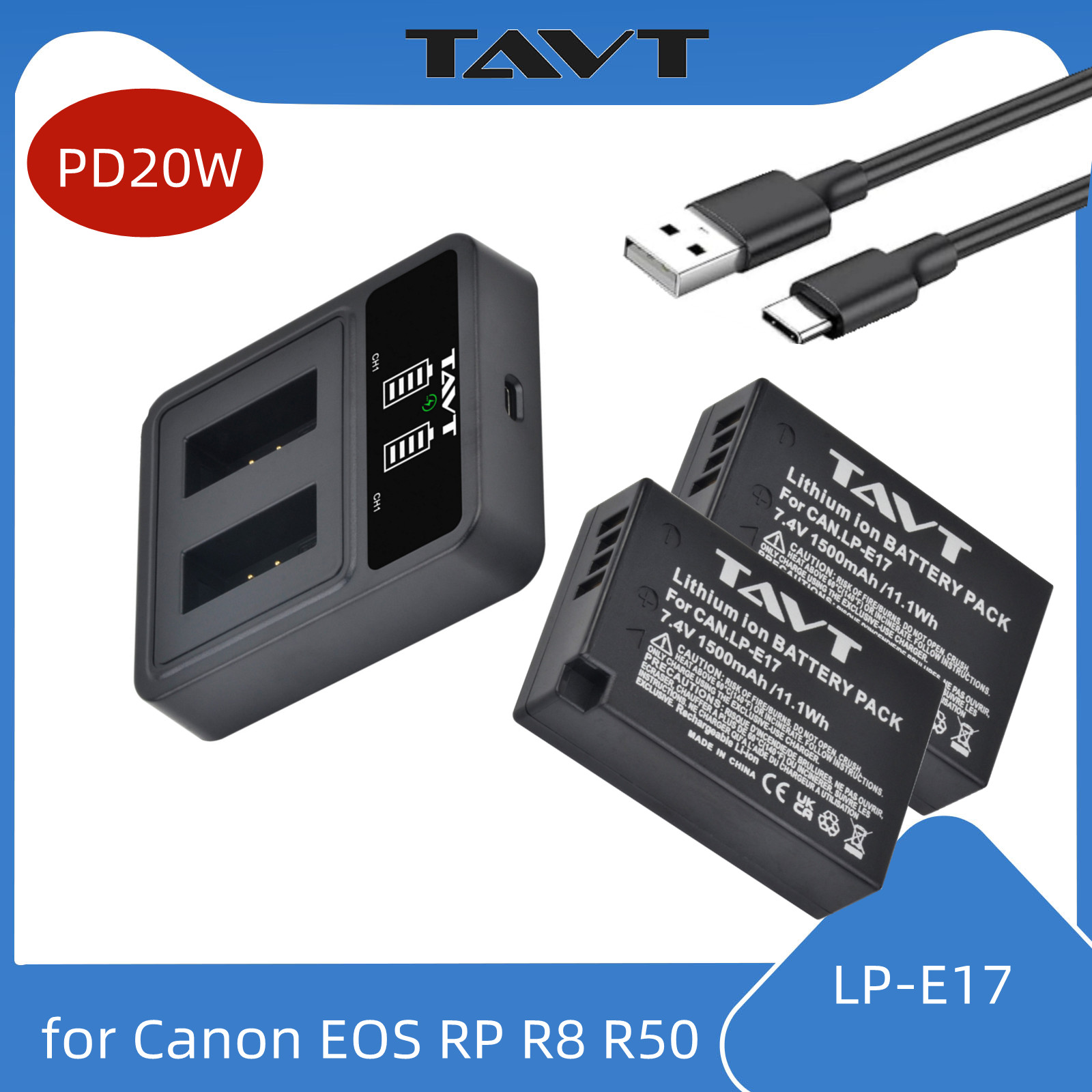 Canon Camera Eos R8 - LP-E17 LPE17 LP E17 Camera Battery+PD