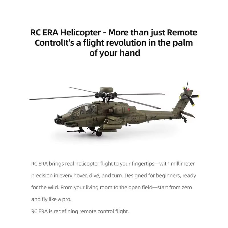 New Rc Era Ah-64d Apache Helic - Rc Helicopter Single Rotor recension och pris