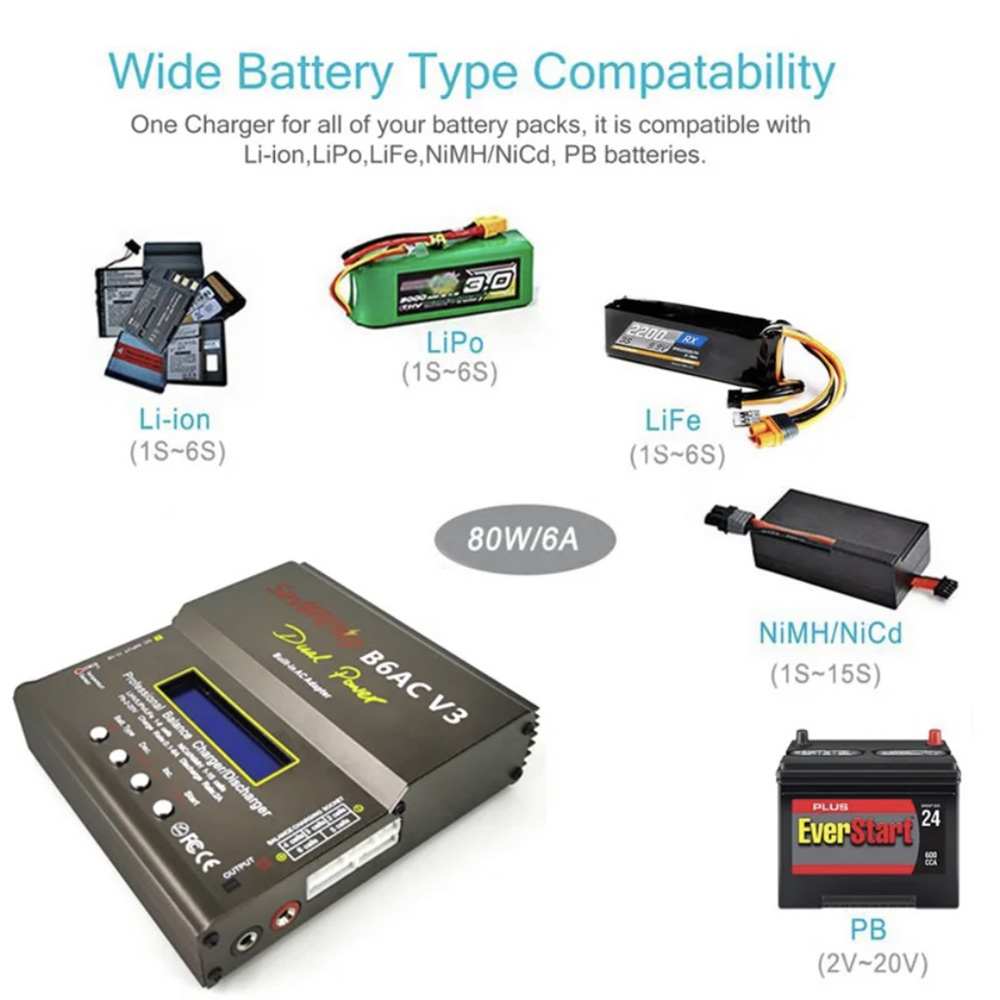 80W IMAX B6AC V3 Balance Charg - Rc Helicopter Charger recension och pris