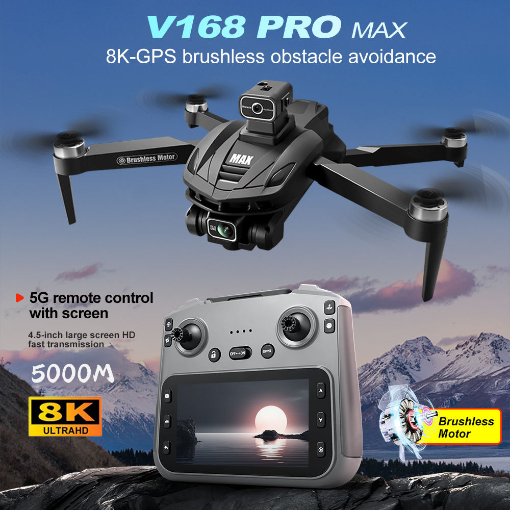 V168 PRO Max GPS Drone 8K Prof - Rc Helicopter Charger recension och pris