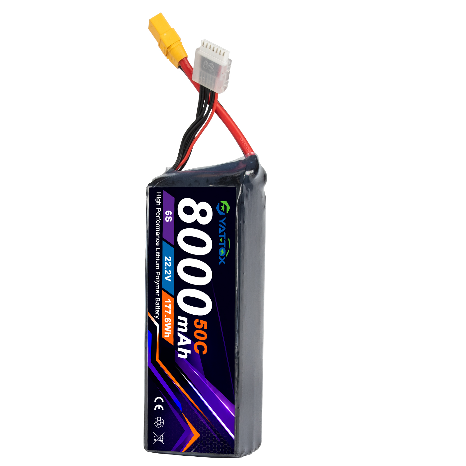 Yattox 6S 8000mAh 50C LiPo Bat - Rc Helicopter Large recension och pris